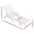 Gardeon HDPE sun loungers with wheels set of 2 white - image 2