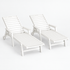 Gardeon HDPE sun loungers with wheels set of 2 white - image 3