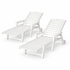 Gardeon HDPE sun loungers with wheels set of 2 white - image 8