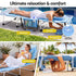 Gardeon 5-position folding sun lounger blue - image 4