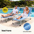 Gardeon 5-position folding sun lounger blue - image 6