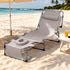 Gardeon 5-position folding sun lounger khaki
