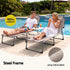 Gardeon 5-position folding sun lounger khaki - image 6