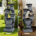 Gardeon Solar Fountain Water Feature Outdoor Fountain Indoor 3-Tier Bowl Cascading Grey