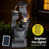 Gardeon Solar Fountain Water Feature Outdoor Fountain Indoor 3-Tier Bowl Cascading Grey