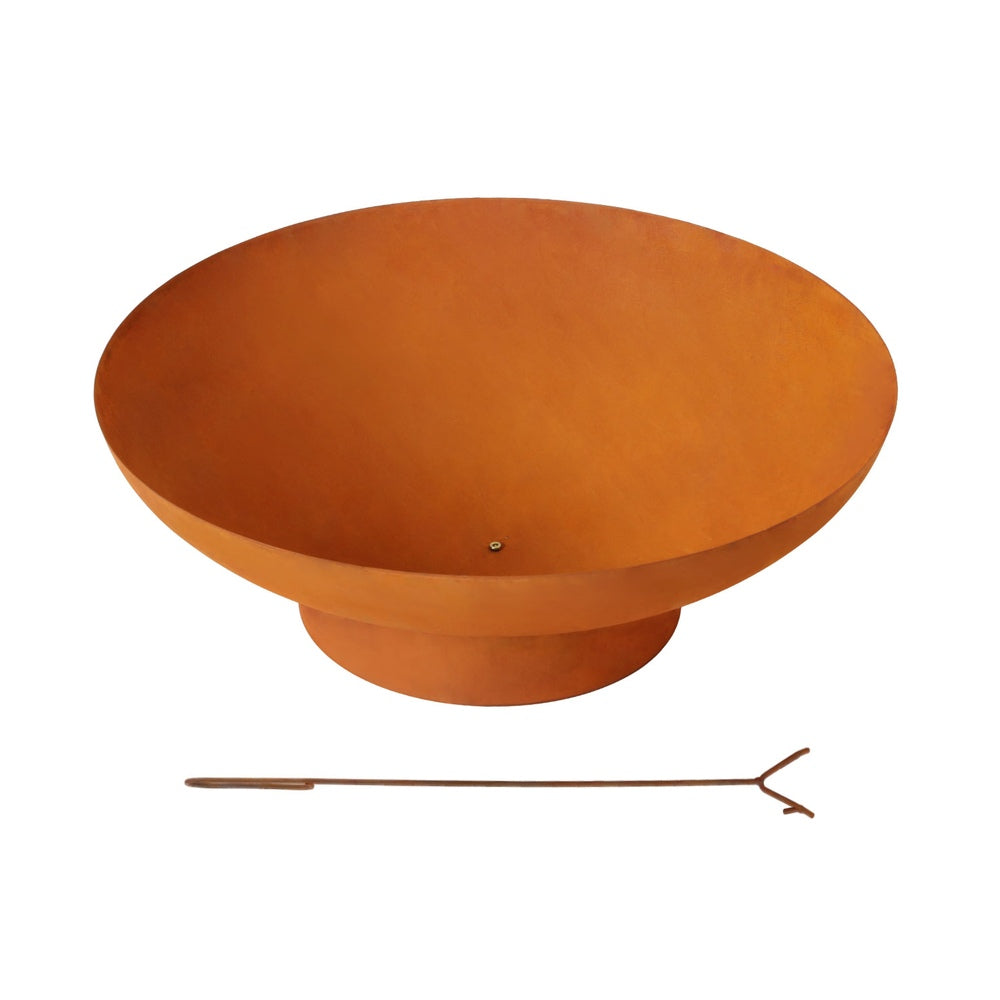 Grillz 80cm Rustic Iron Fire Pit Bowl