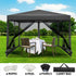 Instahut Gazebo Pop Up Marquee 3x3m Wedding Party Outdoor Camping Tent Canopy Shade Mesh Wall Grey - Outdoorium