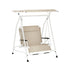 Gardeon Outdoor Swing Chair Garden Lounger Furniture Canopy 2 Seater Beige - Outdoorium