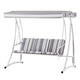 Gardeon Outdoor Swing Chair Garden Bench Furniture Canopy 3 Seater White Grey | Outdoorium