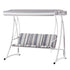 Gardeon Outdoor Swing Chair Garden Bench Furniture Canopy 3 Seater White Grey - Outdoorium