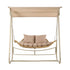 Gardeon 2-Seater Rattan Outdoor Swing Chair with Canopy – Beige – view 3