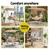 Gardeon 2-Seater Rattan Outdoor Swing Chair with Canopy – Beige – view 7