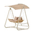 Gardeon 2-Seater Rattan Outdoor Swing Chair with Canopy – Beige – view 8