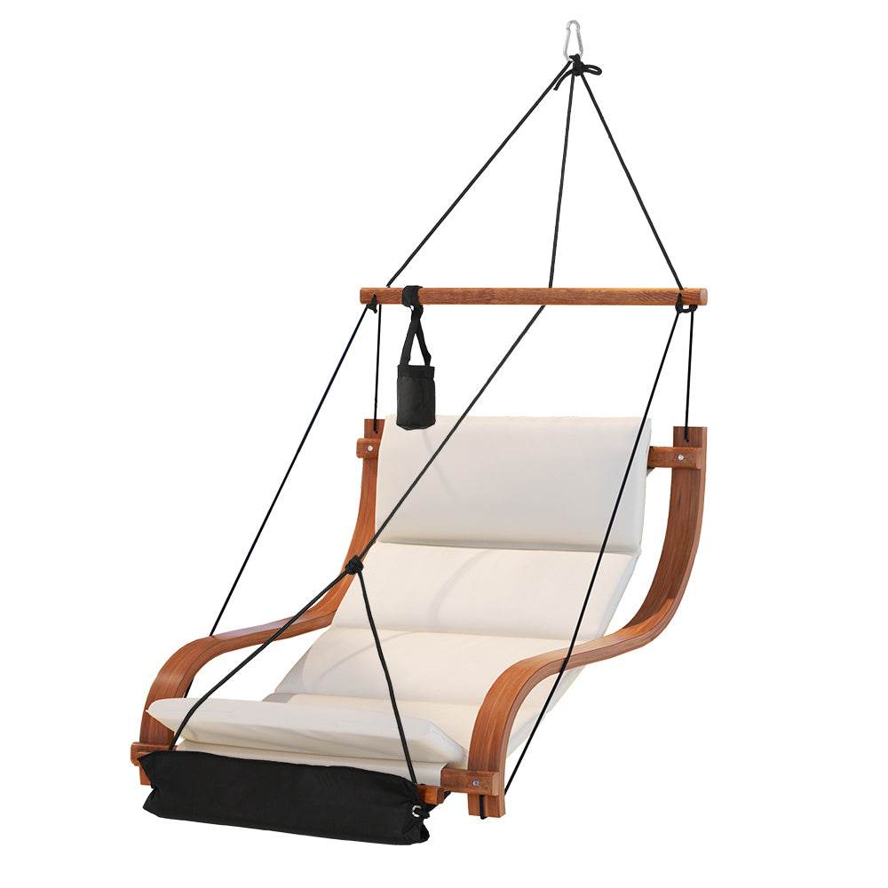 Gardeon Hammock Chair Wooden Hanging Indoor Outdoor Lounge Patio - Outdoorium