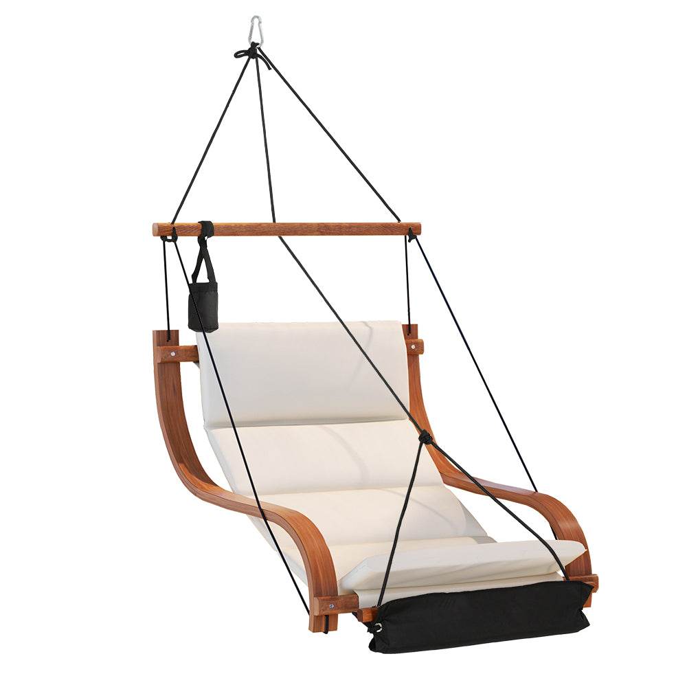 Gardeon Hammock Chair Wooden Hanging Indoor Outdoor Lounge Patio - Outdoorium