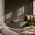 Decoflame BEV Log Fireplace installed into brick wall in living room