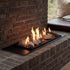 Decoflame BEV Log Fireplace on Brick Shelf in living room