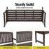 Gardeon Outdoor Garden Bench Wooden 2 Seater Lounge Chair Patio Furniture Brown
