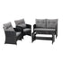 Gardeon 4-Piece Rattan Outdoor Sofa Set – Black & Grey – view 3