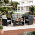 Gardeon 4-Piece Rattan Outdoor Sofa Set – Black & Grey – view 4