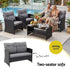 Gardeon 4-Piece Rattan Outdoor Sofa Set – Black & Grey – view 5