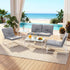 Gardeon 5-Piece Outdoor Sofa Set with Cushions – White & Grey