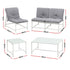 Gardeon 5-Piece Outdoor Sofa Set with Cushions – White & Grey – view 2