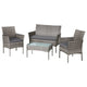 Gardeon 4 Seater Outdoor Sofa Set Wicker Setting Table Chair Furniture Grey | Outdoorium
