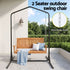 Gardeon 2-Seater Wooden Outdoor Swing Chair with Stand – Teak – view 4