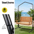 Gardeon 2-Seater Wooden Outdoor Swing Chair with Stand – Teak – view 6