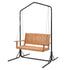 Gardeon 2-Seater Wooden Outdoor Swing Chair with Stand – Teak – view 8