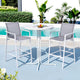 Gardeon 3PC Outdoor Bar Set Stools Dining Chairs Table Patio Furniture Bistro Set Steel White