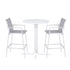 Gardeon 3PC Outdoor Bar Set Stools Dining Chairs Table Patio Furniture Bistro Set Steel White