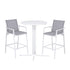 Gardeon 3PC Outdoor Bar Set Stools Dining Chairs Table Patio Furniture Bistro Set Steel White