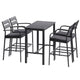Gardeon Outdoor Bar Set 5 - Piece Patio Dining Chairs Aluminium Table Stools | Outdoorium