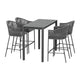 Gardeon 5 - Piece Outdoor Bar Set Dining Table Rope Chair Patio Bistro Set | Outdoorium