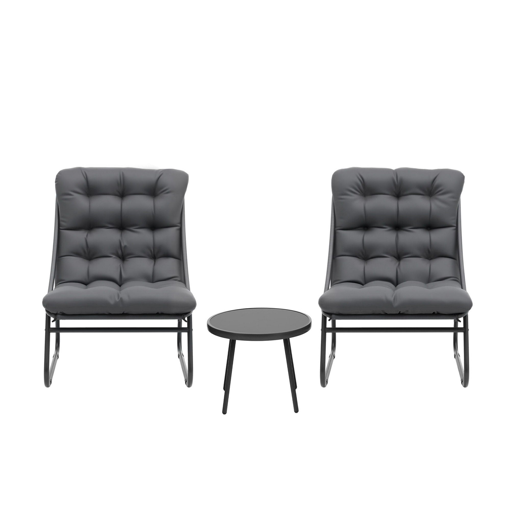 Gardeon 3-Piece Outdoor Bistro Set – Black & Grey – view 3