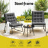 Gardeon 3-Piece Outdoor Bistro Set – Black & Grey – view 4