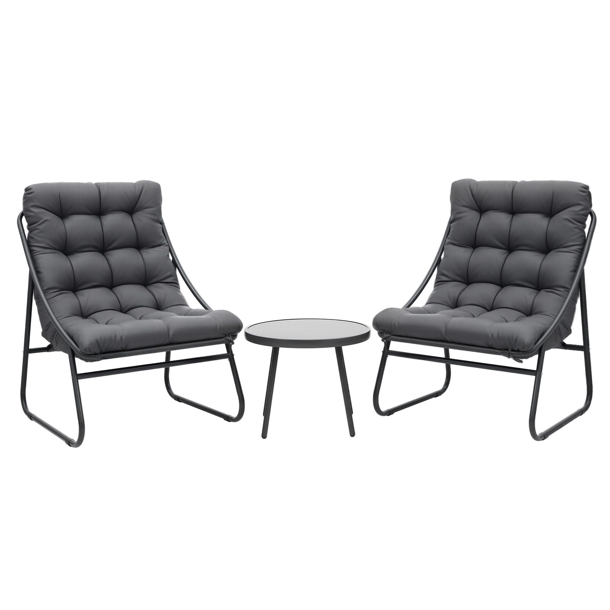 Gardeon 3-Piece Outdoor Bistro Set – Black & Grey – view 7
