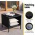 Gardeon 3PC Outdoor Bistro Set Patio Furniture Wicker Chairs Table Cushion Black