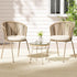 Gardeon 3PC Outdoor Bistro Set Patio Furniture Rope Setting Chairs Table Beige - Outdoorium