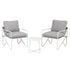Gardeon grey bistro set with two armchairs and table