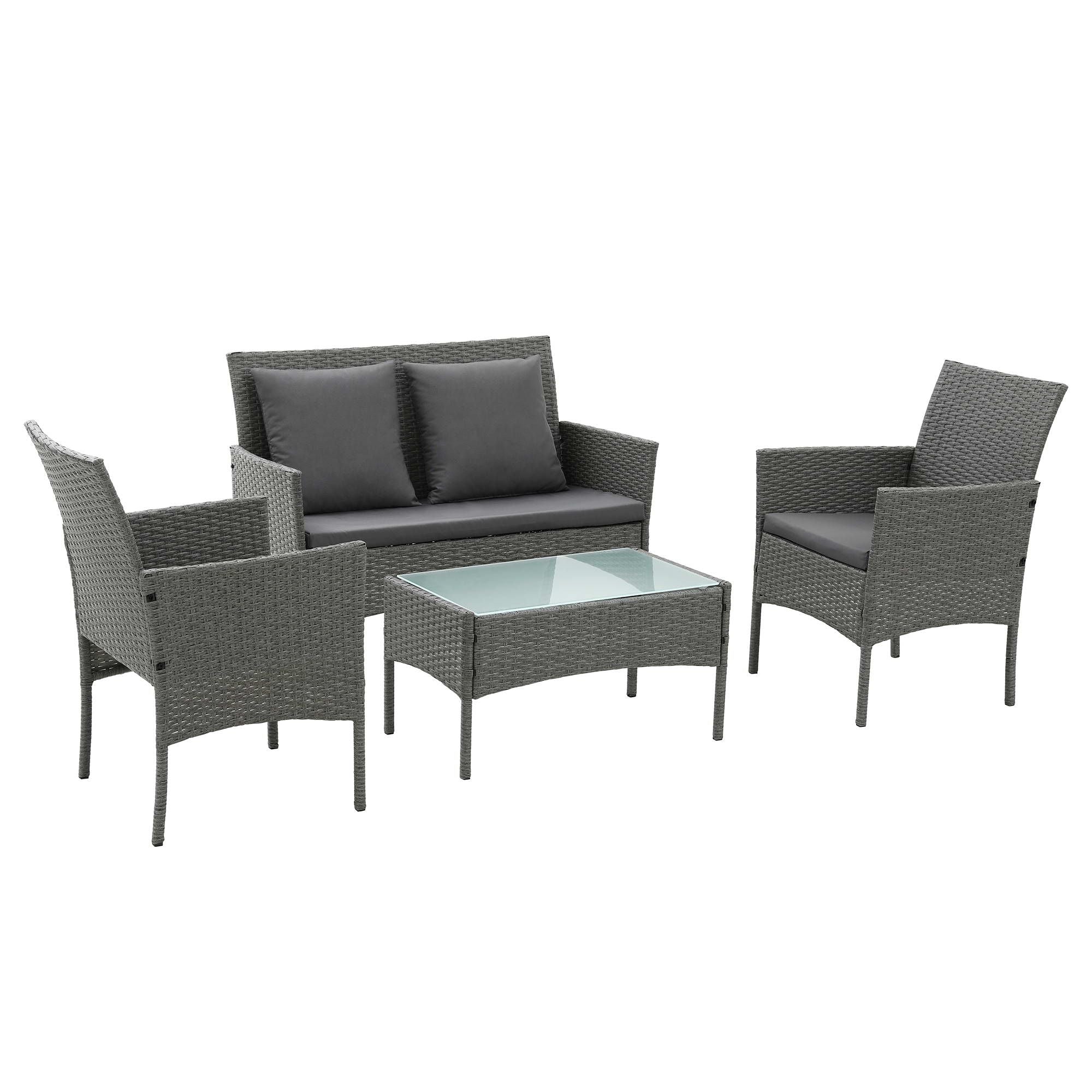 Gardeon 4-Piece Rattan Outdoor Sofa Set – Grey – view 8
