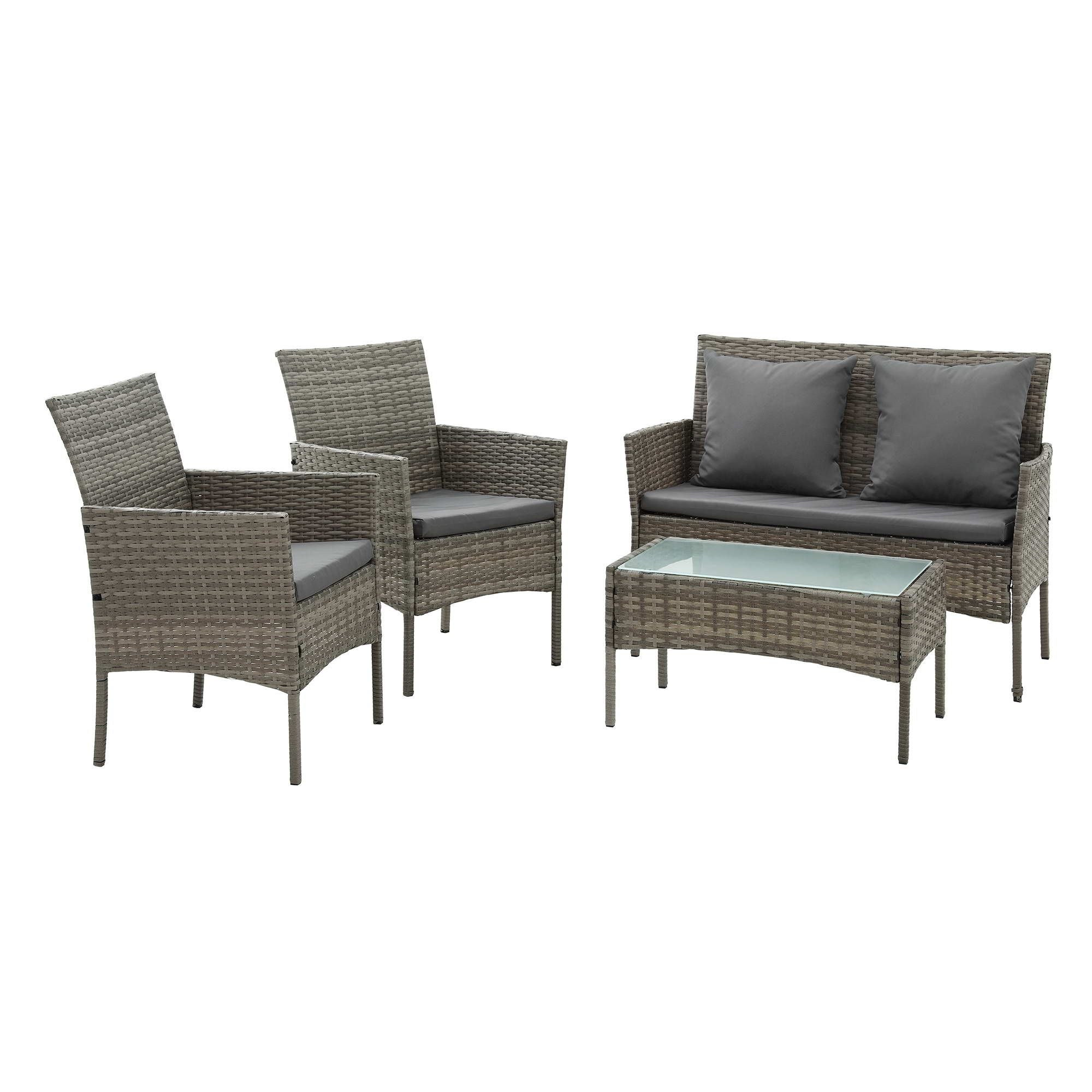 Gardeon 4-Piece Rattan Outdoor Sofa Set – Mixed Grey – view 3