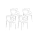 Gardeon 4PC Outdoor Dining Chairs PP Portable Stackable Chair Patio Furniture White
