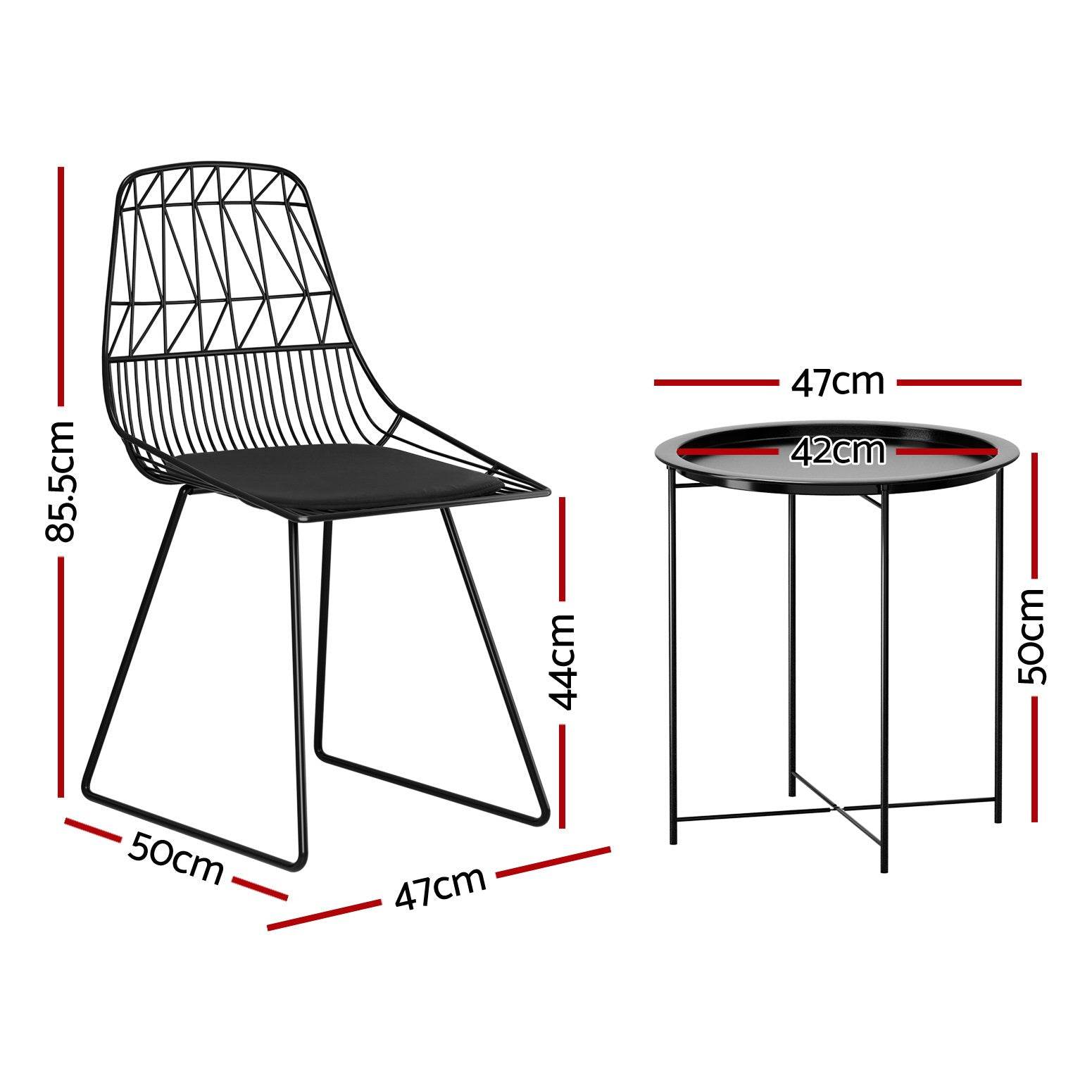Gardeon 3PC Outdoor Bistro Set Patio Furniture Lounge Chairs Table Garden | Outdoorium