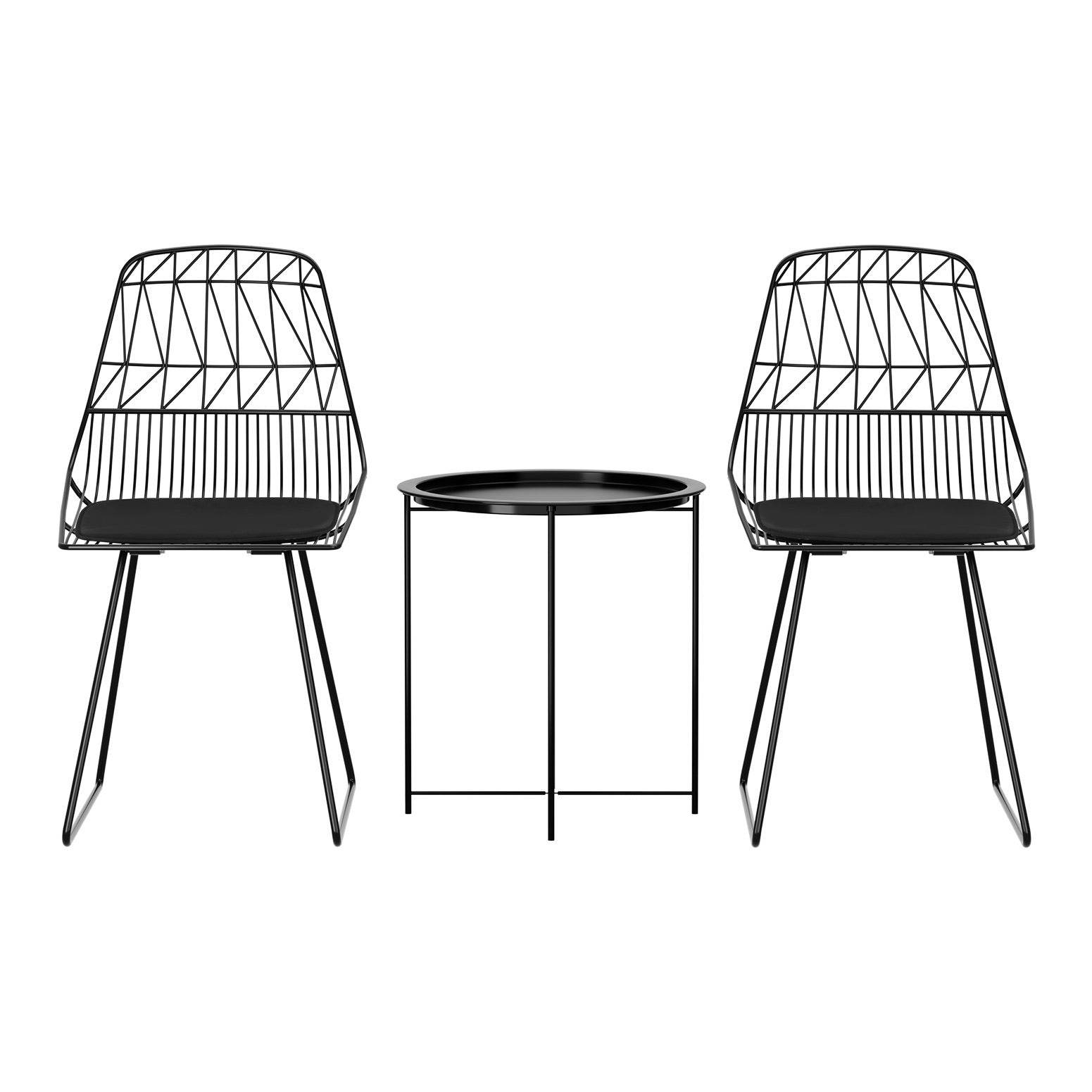 Gardeon 3PC Outdoor Bistro Set Patio Furniture Lounge Chairs Table Garden | Outdoorium