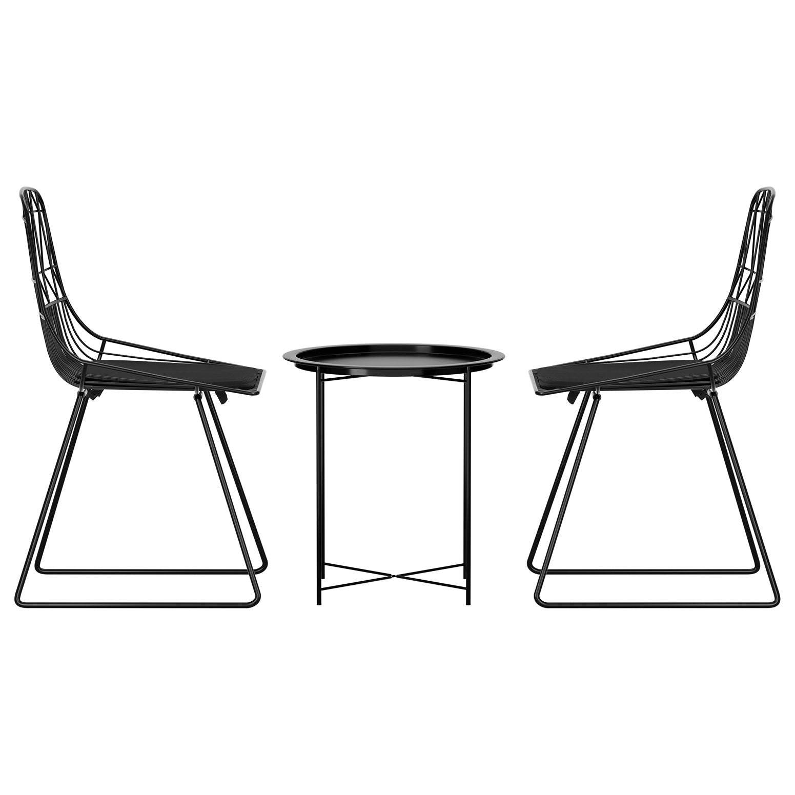 Gardeon 3PC Outdoor Bistro Set Patio Furniture Lounge Chairs Table Garden | Outdoorium
