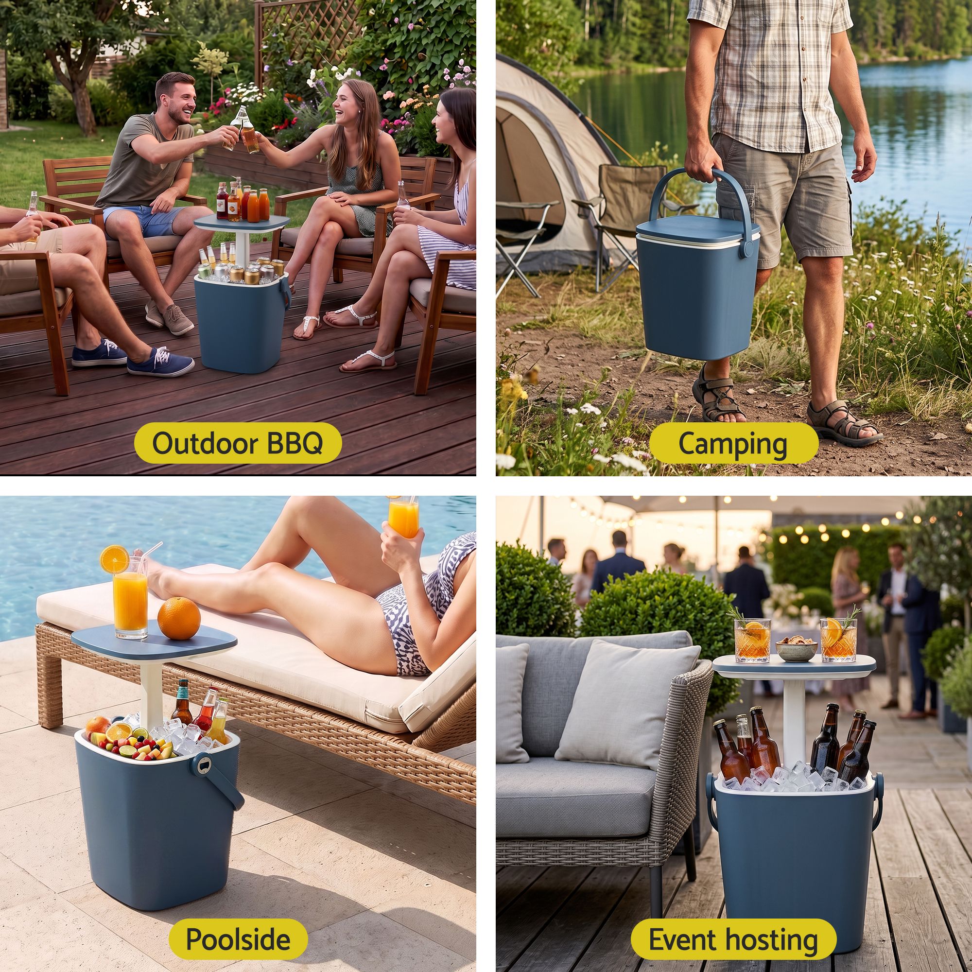 Gardeon 15L 2-in-1 cooler bar table blue - image 9