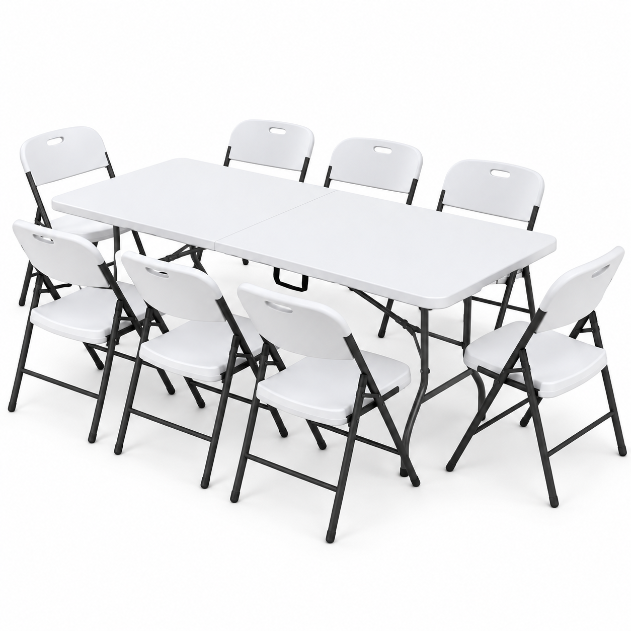 Gardeon 9-piece white folding outdoor dining set – product image 3